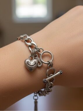 Juicy Couture Starter Heart Silver Charm Bracelet